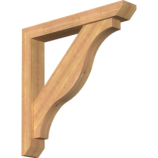 Ekena Millwork Funston Slat Smooth Bracket w/ Offset Brace, Western Red Cedar, 5 1/2"W x 36"D x 36"H BKT0604X36X36FST06SWR - main